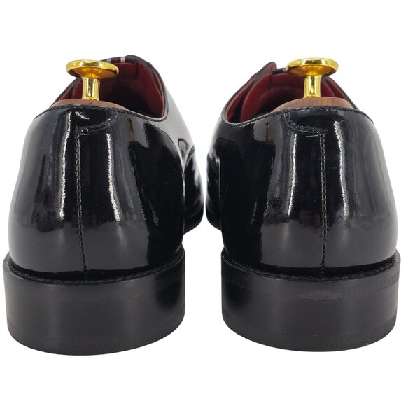 Carlos Santana Men 10 Black Patent Leather Dress Shoe Loafers Formal Tuxedo Prom
